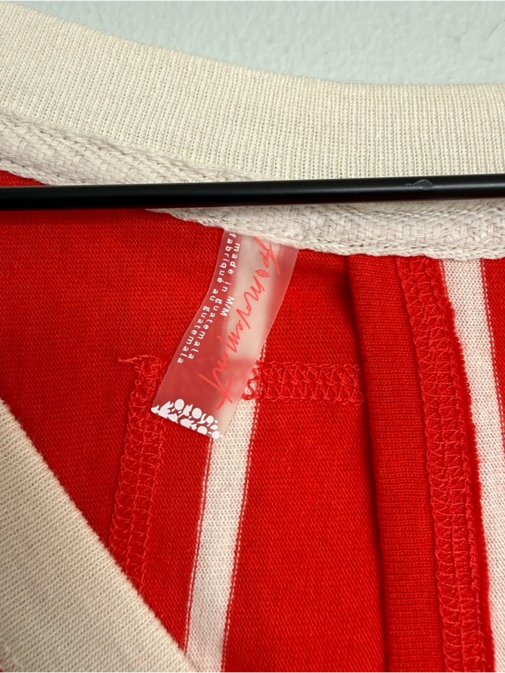 Free People FP Movement Home Game Red & White Stripe Layer Top - Picture 6 of 10
